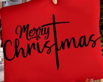 Christian Christmas PNG | Faith Cross Typography (Digital Download)