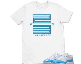 11 UNC University Blue White Low 2026 T Shirt Match Number 23