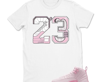 Number 23 shirt To Match Jordan 12 PEARL PINK, Best Gift, Birthday, Sneaker Match, Woman Clothing,AJ12s, Kids, Pink 12s
