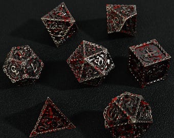 Metal Dice Set D&D Dice Set, Polyhedral RPG Dice, 7pcs Metal Role Playing Dice Set