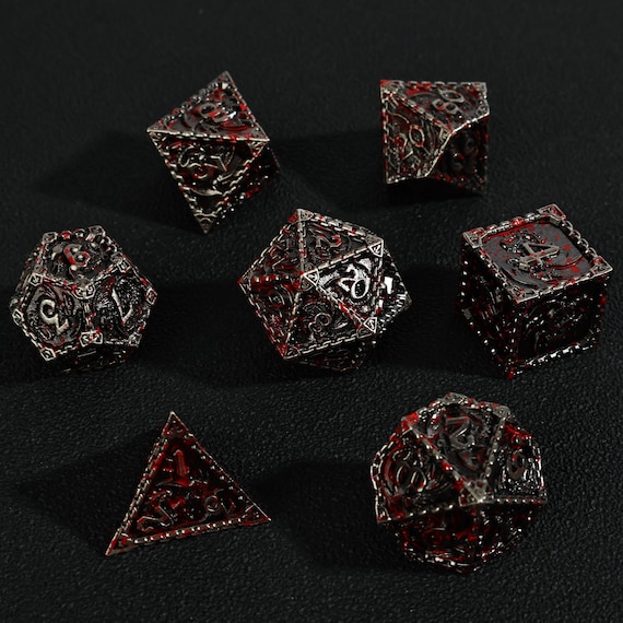 Metal Dice Set D&D Dice Set, Polyhedral RPG Dice, 7pcs Metal Role Playing Dice Set