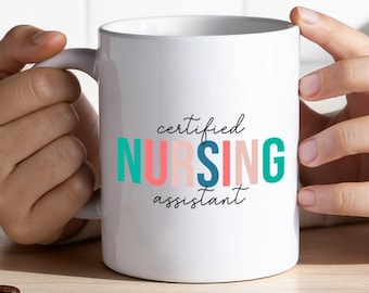 Taza para auxiliar de enfermería certificada, taza de café de regalo para auxiliar de enfermería certificada, regalo de graduación para auxiliar de enfermería, regalo de agradecimiento para la Semana de Agradecimiento a los Auxiliares de Enfermería Certificadas, regalo de cumpleaños para ella.