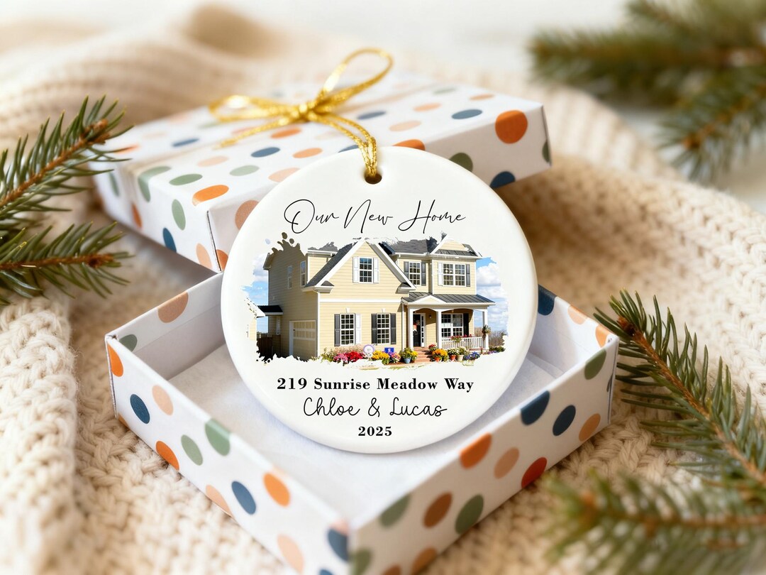 Custom Watercolor House Portrait Ornament, Personalized Housewarming ...