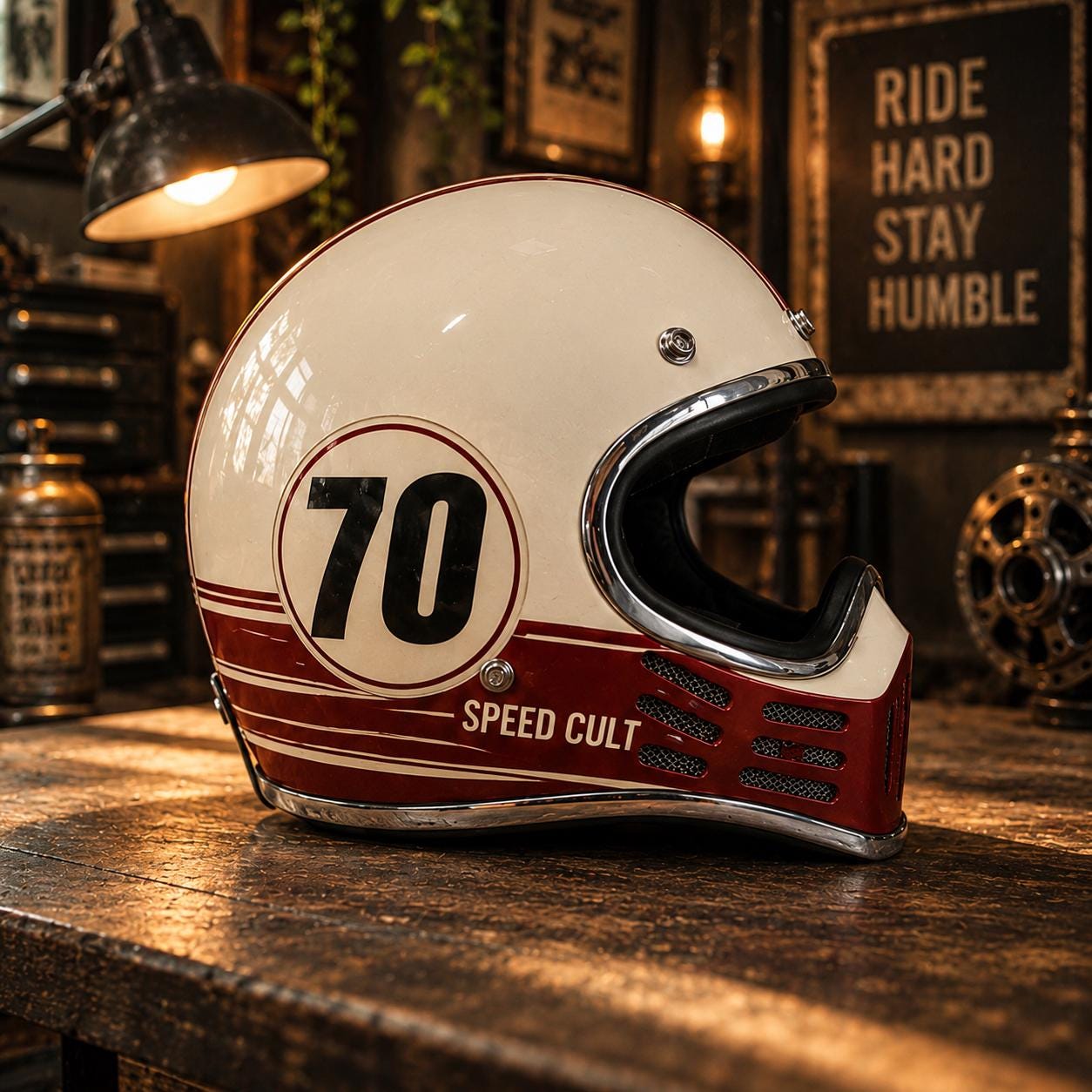 Vintage 70s Motorcycle Helmet - Etsy