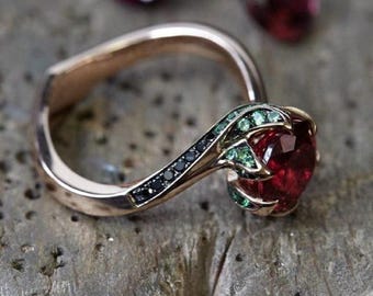 Lab ruby ring July birthstone round cut bezel setting ring, sterling silver solitaire engagement ring for women Sterling Silver Ruby Ring