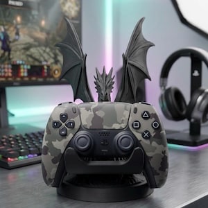 Majestic Dragon Controller Holder for PS5 – 3D Printed Gaming Stand | Perfect gamer gift