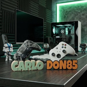 Personalisierter Controller Halter PS5 - Xbox Series X/S mit Name | Gamer Geschenk | 3D Druck Halter | Gaming Setup Zubehör