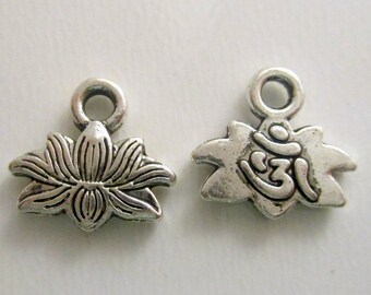 Jewelry Making Supplies Yoga Healing Charms 10 Antique Silver Lotus Yoga Healing Charms Lotus Charms Charms 1338 18x17mm