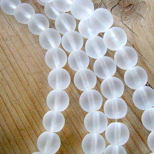 Frosted Translucent Glass Beads, Pack of 20 Beads, 10mm, Jewelry Making Supplies   (Box10mmb)
