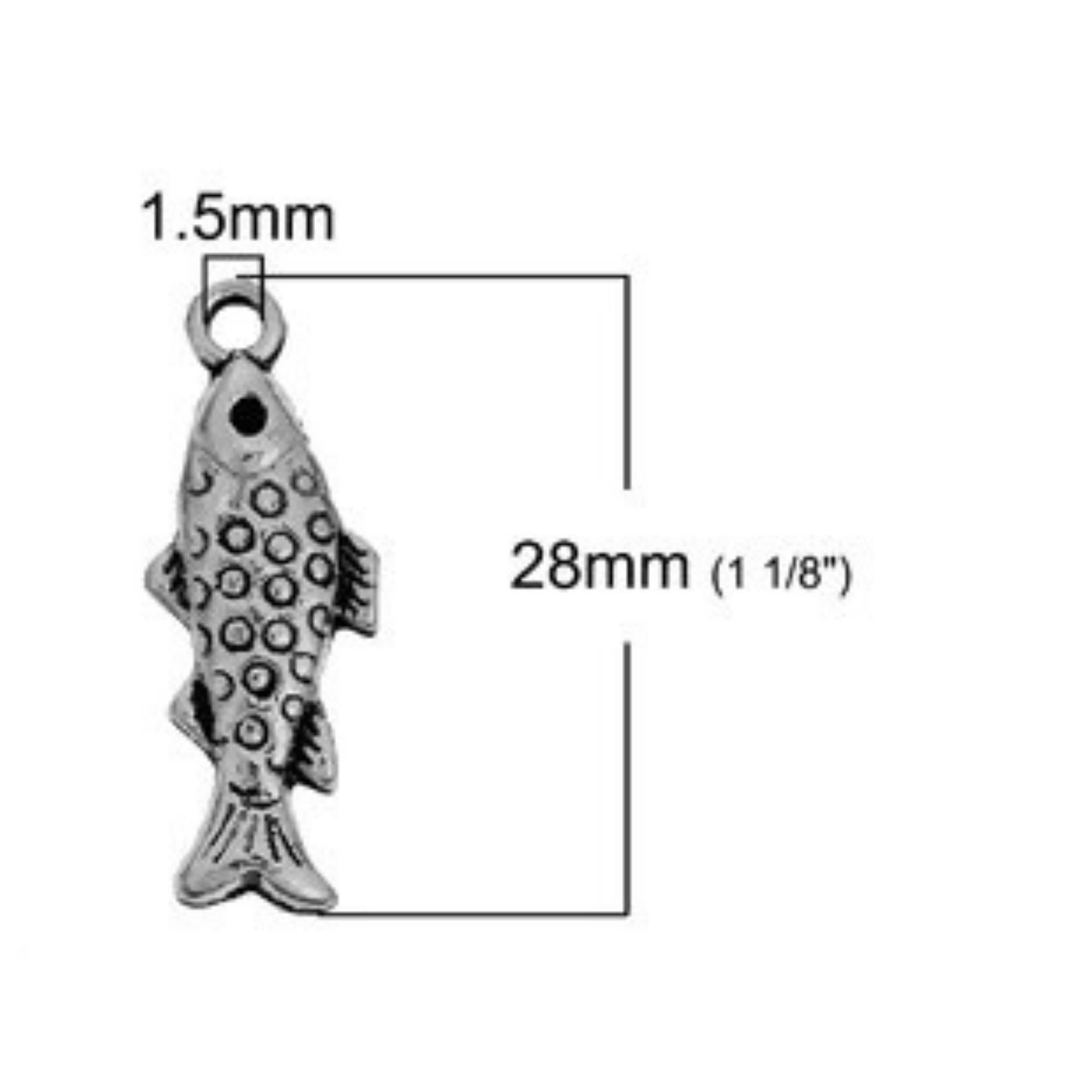 5 Fish Charms 28x10mm Antique Silver Fish Charms Jewelry Etsy Canada