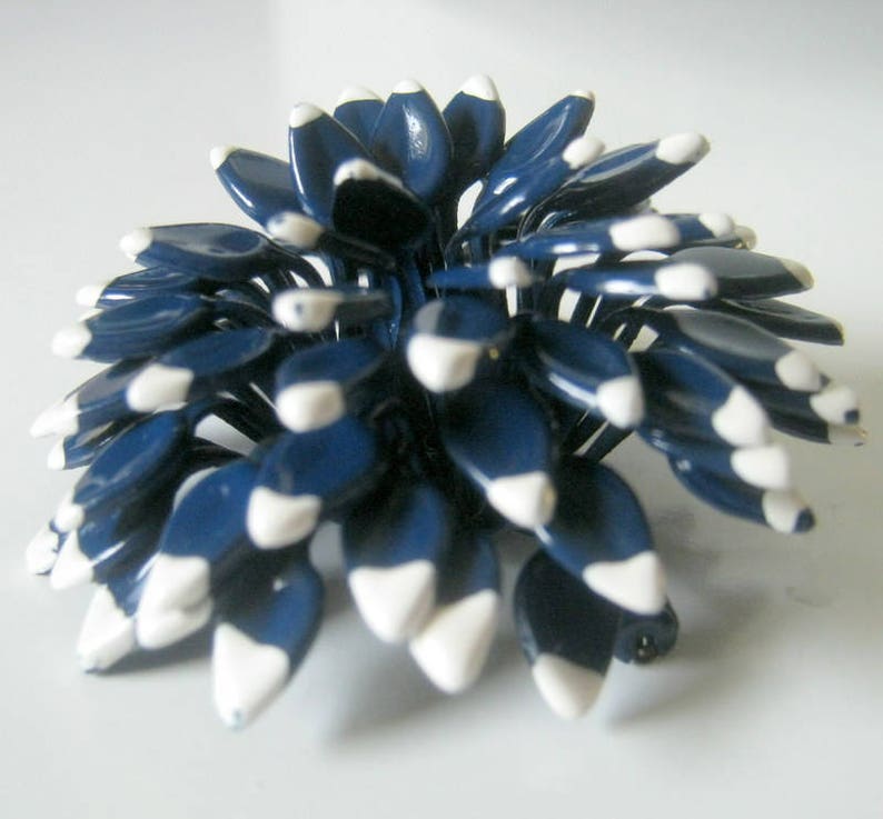 Blue Brooch Vintage Painted Blue and White Pinecone Brooch Gift for Her