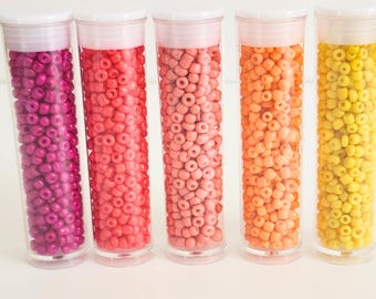 Summer Color Opaque Glass Seed Beads Lot, 2mm   SB3