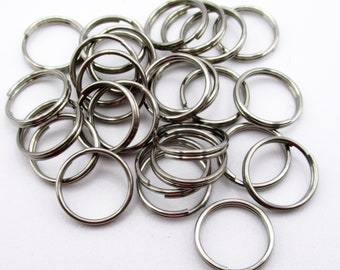 40 Stainless Steel Double Split Jump Rings, 10 mm, Thickness 1.4mm, Jewelry Making Supplies, Jump Rings