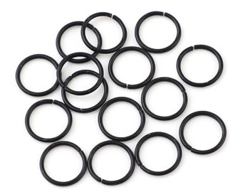 6mm Black Open Jump Rings, Pack of 200 Jump Rings, Thickness .7mm, Jewelry Making Supplies