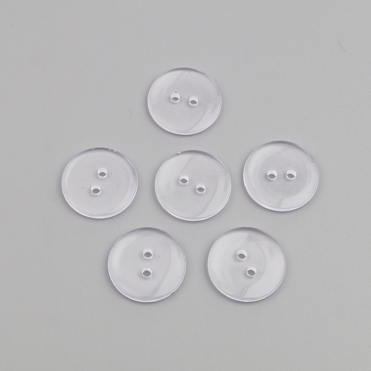  WedDecor 15mm Clear Plastic Round Buttons with 4 Holes