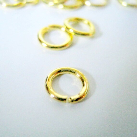 200 Gold Plated Open Jump Rings, 6mm, Thickness 1mm, Jewelry Making  Supplies, Jump Rings 1342 