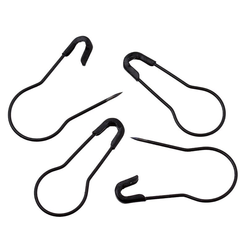 Black Safety Pins Pear Shaped, Pack of 50/100, Craft Supplies