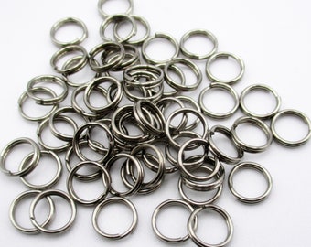 40 Stainless Steel Double Split Jump Rings, 7 mm, Thickness 1.4mm, Jewelry Making Supplies, Jump Rings