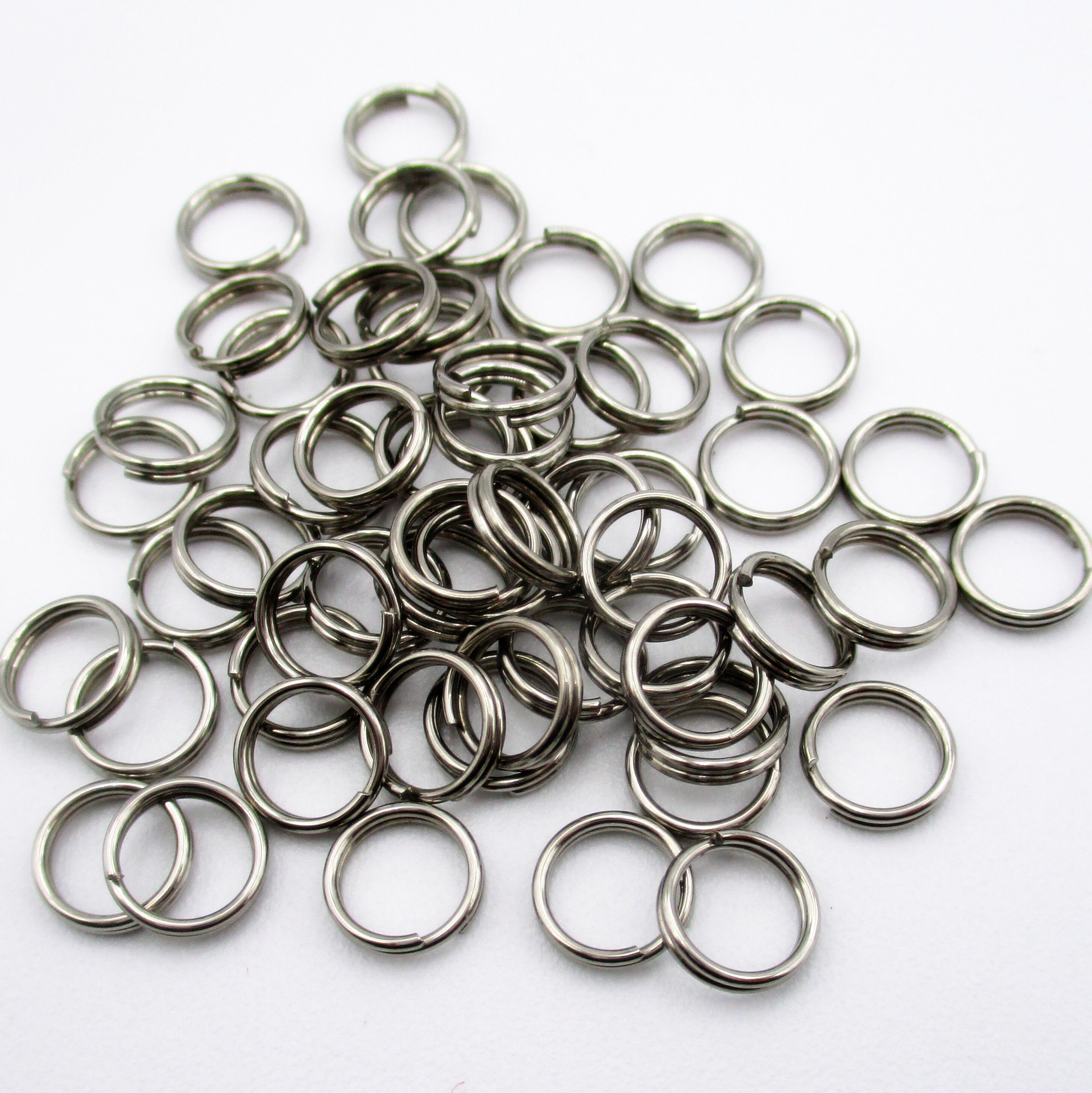 Gold Jewelry Making Jump Rings & Split Rings 200 Pack 7mm Silver Plated ...