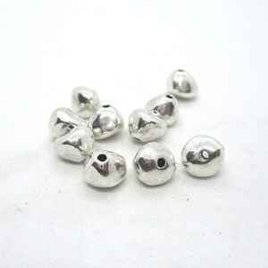 Perles abstraites en argent, Lot de 10, Perles abstraites 8 mm, Perles, Accessoires pour fabrication de bijoux G1737