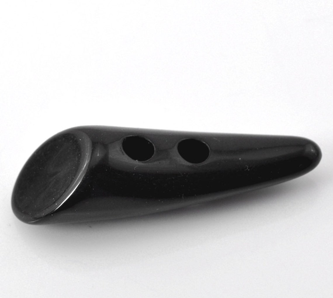 Large Black Resin Horn Toggle Buttons 49x15mm Sewing Toggle Etsy