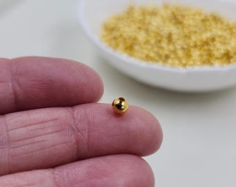 Golden Round Spacer Beads, 4mm, Pack of 200, Jewelry Making Supplies   4mmBox1