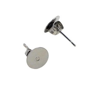 Stud Earring Posts Stainless Steel, Pack of 10/20 Pairs, 8mm,  Jewelry Making Supplies  G2008