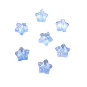 Blue Lampwork Star Beads, Pack of 20 Beads, 8mm Glass Star Beads, Jewelry Making Supplies BB2 image 1