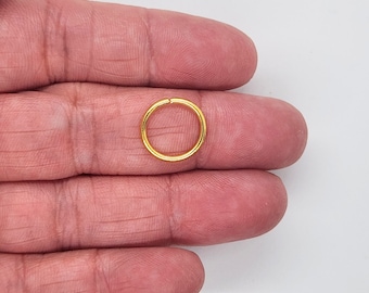 12mm Open Jump Rings GoldPlated, Pack of 50, Thickness 1.2mm, Jewelry Making Supplies