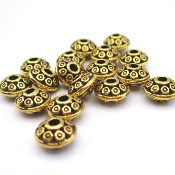 40 New Round Star Charms Tibetan Silver Tone Spacer Beads 6.5mm 40 New Round Star Charms Tibetan Silver Tone Spacer Beads 6.5mm