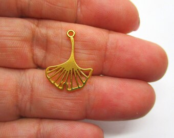 Gingko Gold Plated Charms, Pack of 5/10 Charms, 19x14mm Charms, Jewelry Making Supplies  G1921
