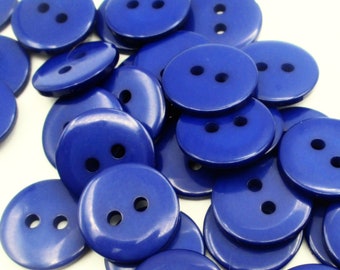 Dark Blue 15mm Resin Buttons, Pack of 40/100 Buttons, 15mm Buttons, Two Hole Buttons   (Box3B)