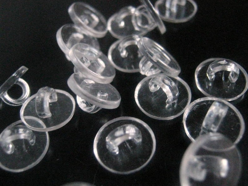 20 Clear Transparent Shank Plastic Buttons 10mm Shank - Etsy