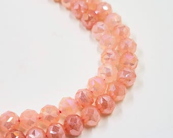 Coral Gradient Facet Beads Glass Beads, 8mm, Jewelry Making Supplies  8mmBoxA3