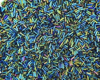 Iris 6mm Bugle Glass Beads , Pack of 10/20 Grams, Jewelry Making Supplies  SB1