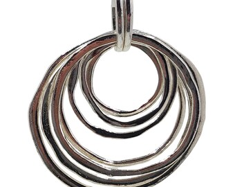 Large Circle Antique Silver Pendant, 6.6x5.5cm Circle Pendant  G2020