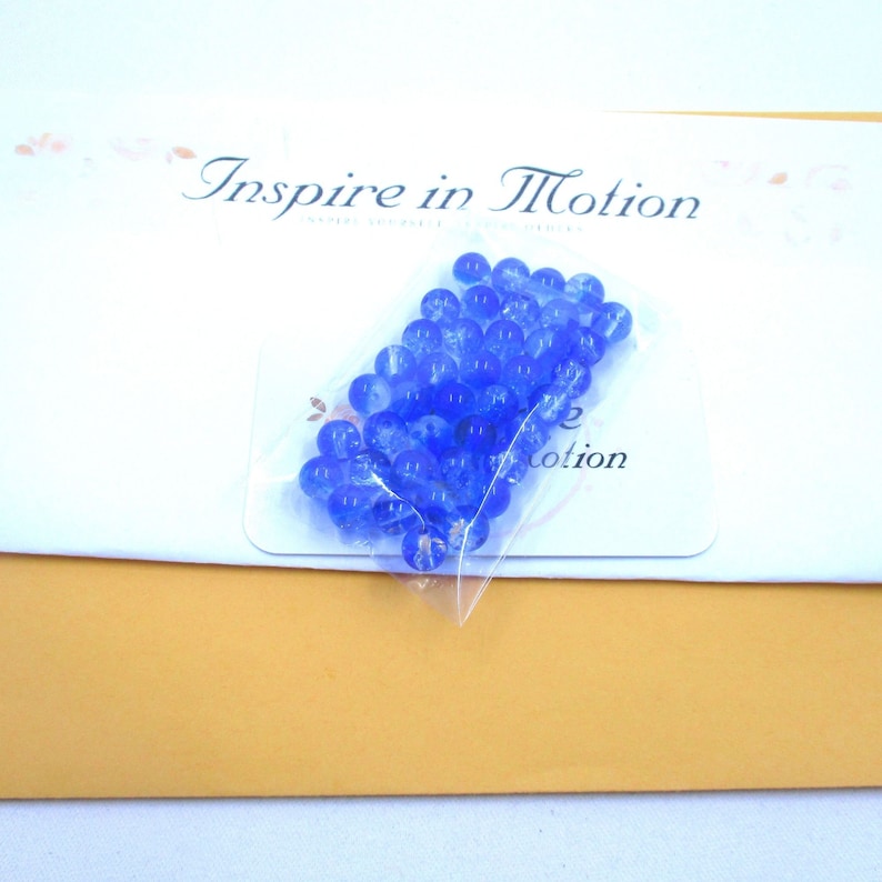 Royal Blue Clear Crack Beads Glass, Pack of 40, 8mm, Jewelry Making Supplies 8mmBoxA1 image 4