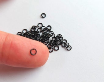 Black Open Jump Rings, Pack of 200 Jump Rings, 3mm Jump Rings, Thickness .7mm, Jewelry Making Supplies