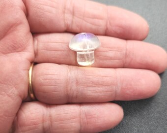 Mushroom Glass Beads AB Clear Transparent, 13.5mm, Pack of 10 Beads, Jewelry Making Supplies   G1956