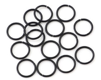 200 Black Open Jump Rings, 8mm Jump Rings, Thickness 1mm, Jewelry Making Supplies