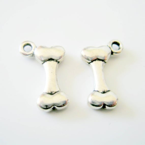PD-2647-OR 2 Pcs Silver Plated over Brass 5mm x 1.50mm Tiny Dog Bone Charms Dog Pendant Pet Animal Charm Pendant
