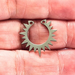 Sun Stainless Steel Charm Connector, 20x19mm, Jewelry Making Supplies