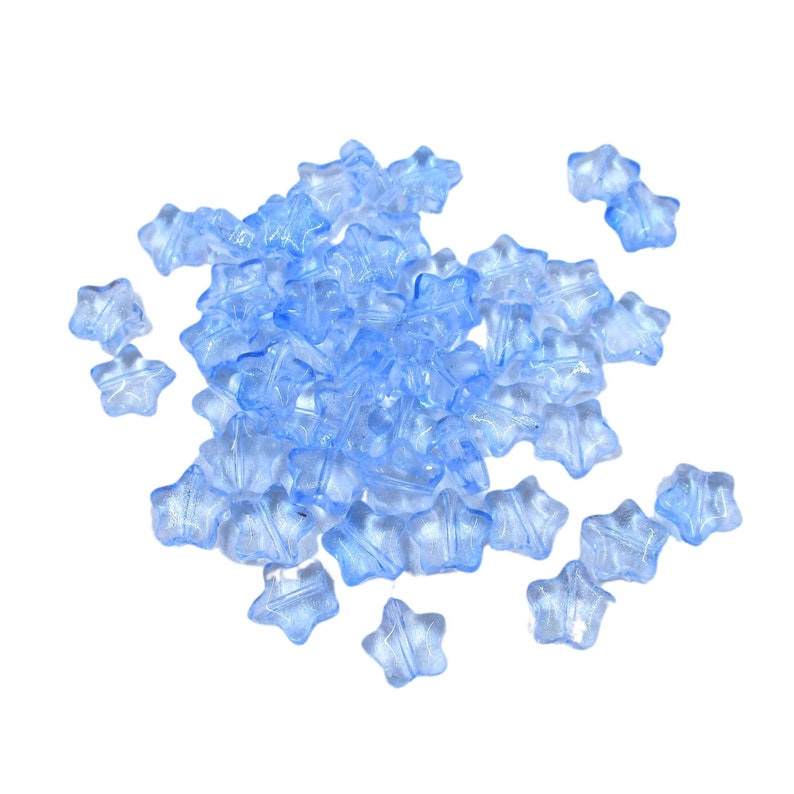 Blue Lampwork Star Beads, Pack of 20 Beads, 8mm Glass Star Beads, Jewelry Making Supplies BB2 image 3