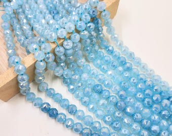Blue Gradient Facet Beads Glass Beads, 8mm, Jewelry Making Supplies  8mmBoxA1