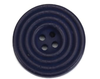 10 Blue 4 Hole Spiral Wood Sewing Buttons, 2.5cm Buttons, Black Buttons, Buttons