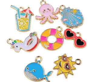 Beach Light Gold Charms, Pack of 5/8/10,  Jewelry Making Supplies
