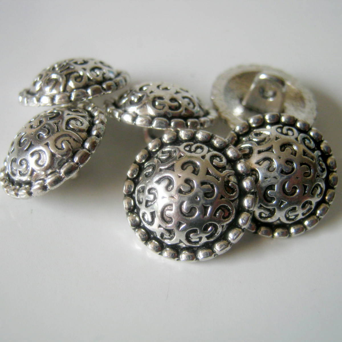 10 Antique Silver Metal Shank Buttons 15mm Shank Buttons Etsy