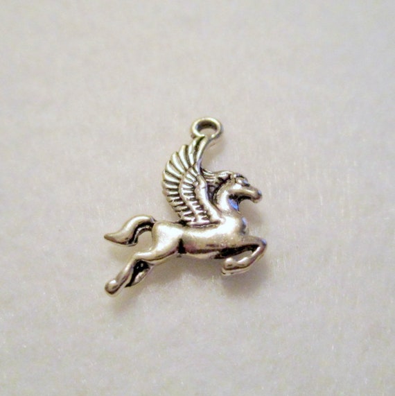 22mm Silver Yellow Plated 3-D Mustang Charm