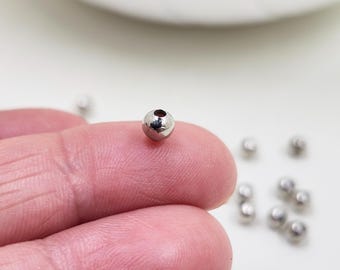 Platinum Round Spacer Beads, 4mm, Pack of 200, Jewelry Making  4mmBox1