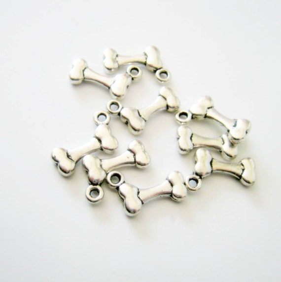 PD-2647-OR 2 Pcs Silver Plated over Brass 5mm x 1.50mm Tiny Dog Bone Charms Dog Pendant Pet Animal Charm Pendant